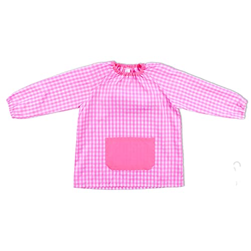 H HANSEL HOME Bata Escolar Babi Rosa 2-3 años para Niño/a. Sin botones, elástica en puño y cuello