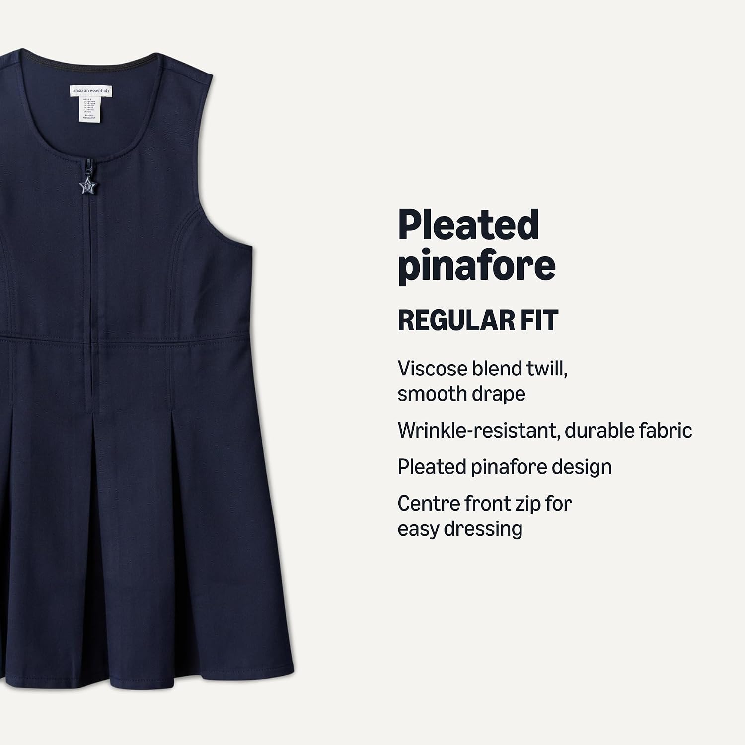 Detalle de Amazon Essentials Girls' Pleated School Uniform Pinafores Pack of 2