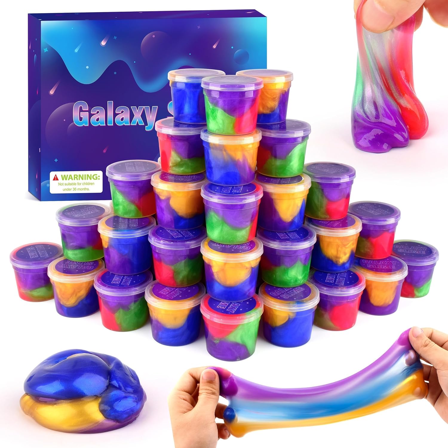Detalle de Galaxy Slime 28-pack colourful Christmas slime for kids