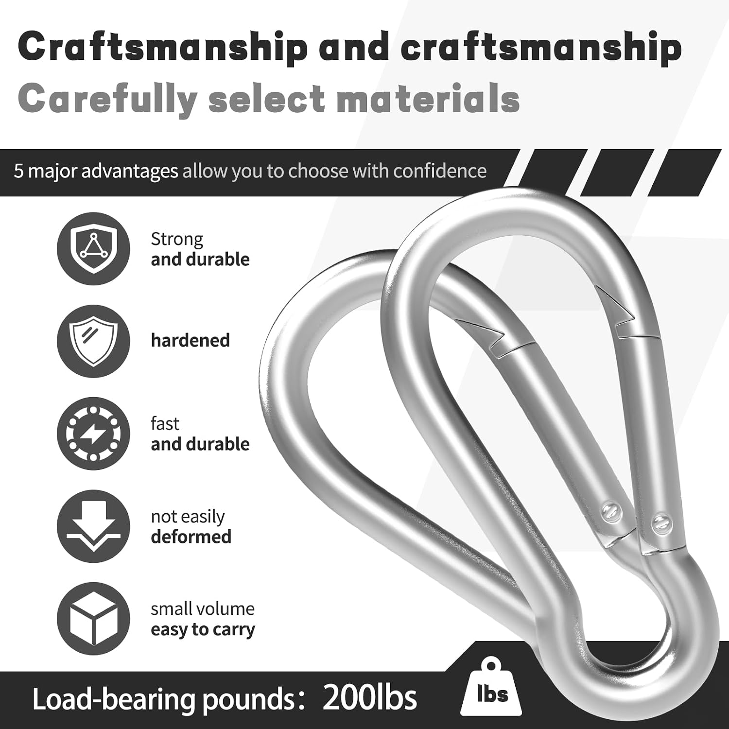 Detalle de Snap hook carabiners M5 5cm, 100kg