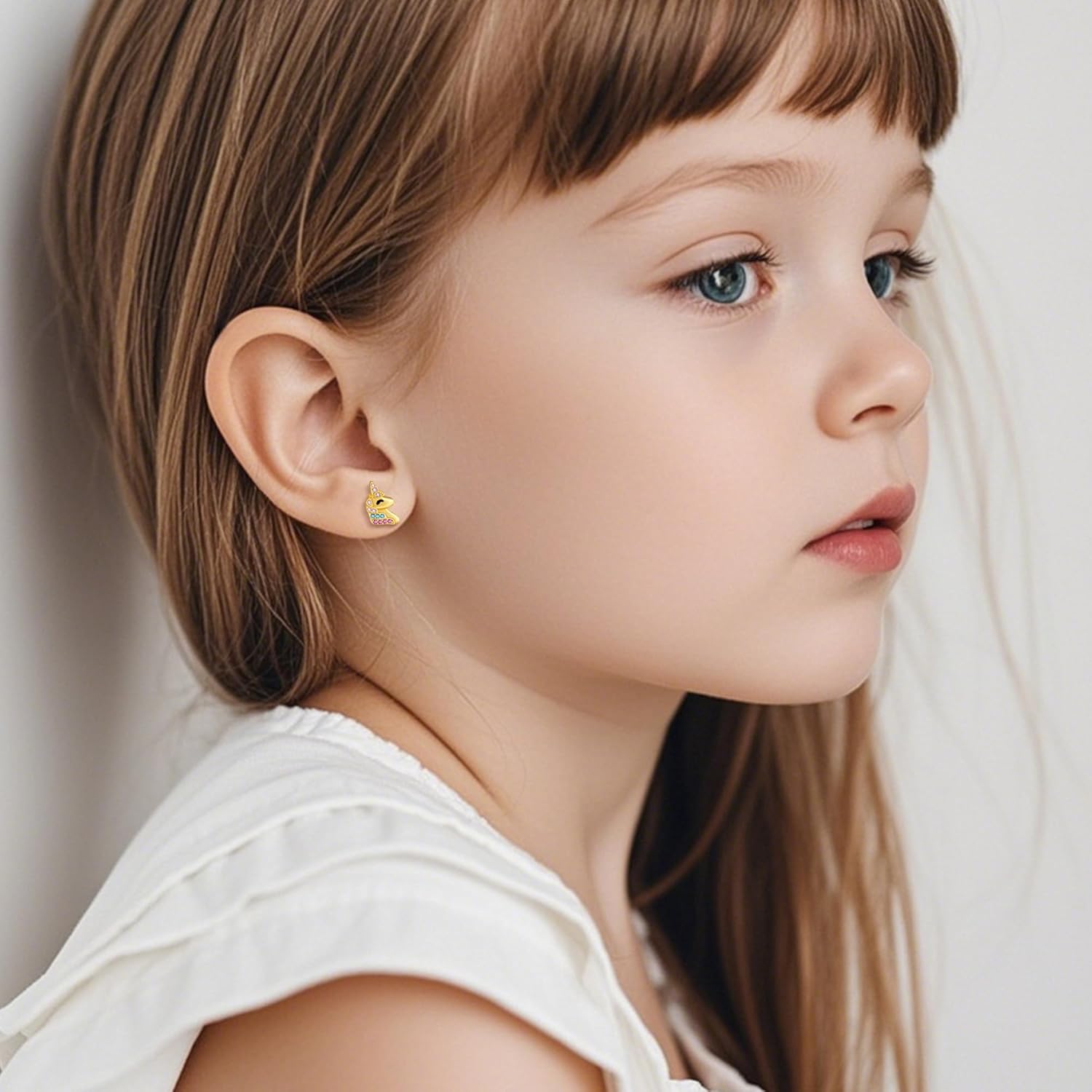 Detalle de J.MUEN 925 Sterling Silber Ohrstecker mit Zirkonia – hypoallergen, Nickelfrei für Mädchen & Damen