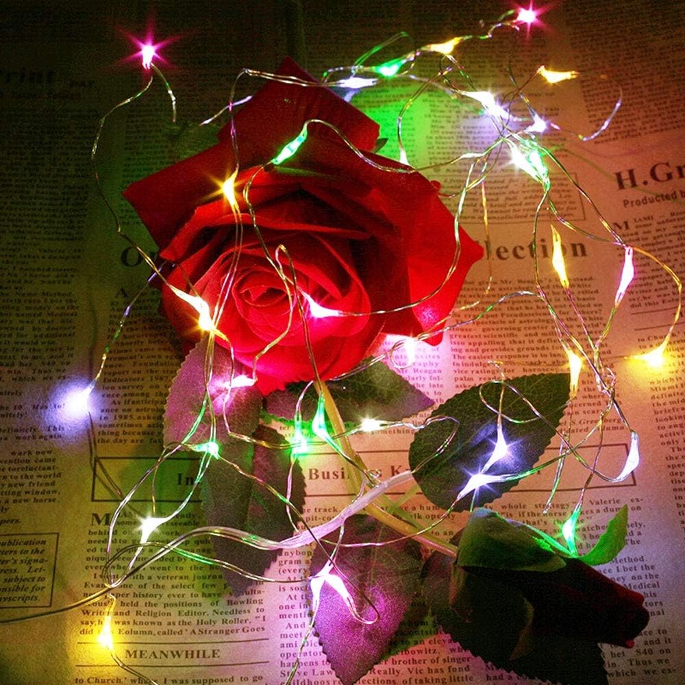 Thumbnail 4 de FANSIR Fairy String Lights (2 Set, 33ft, 100 LEDs per set) with Remote Control, 8 Modes, IP65 Battery Operated Silver Wire