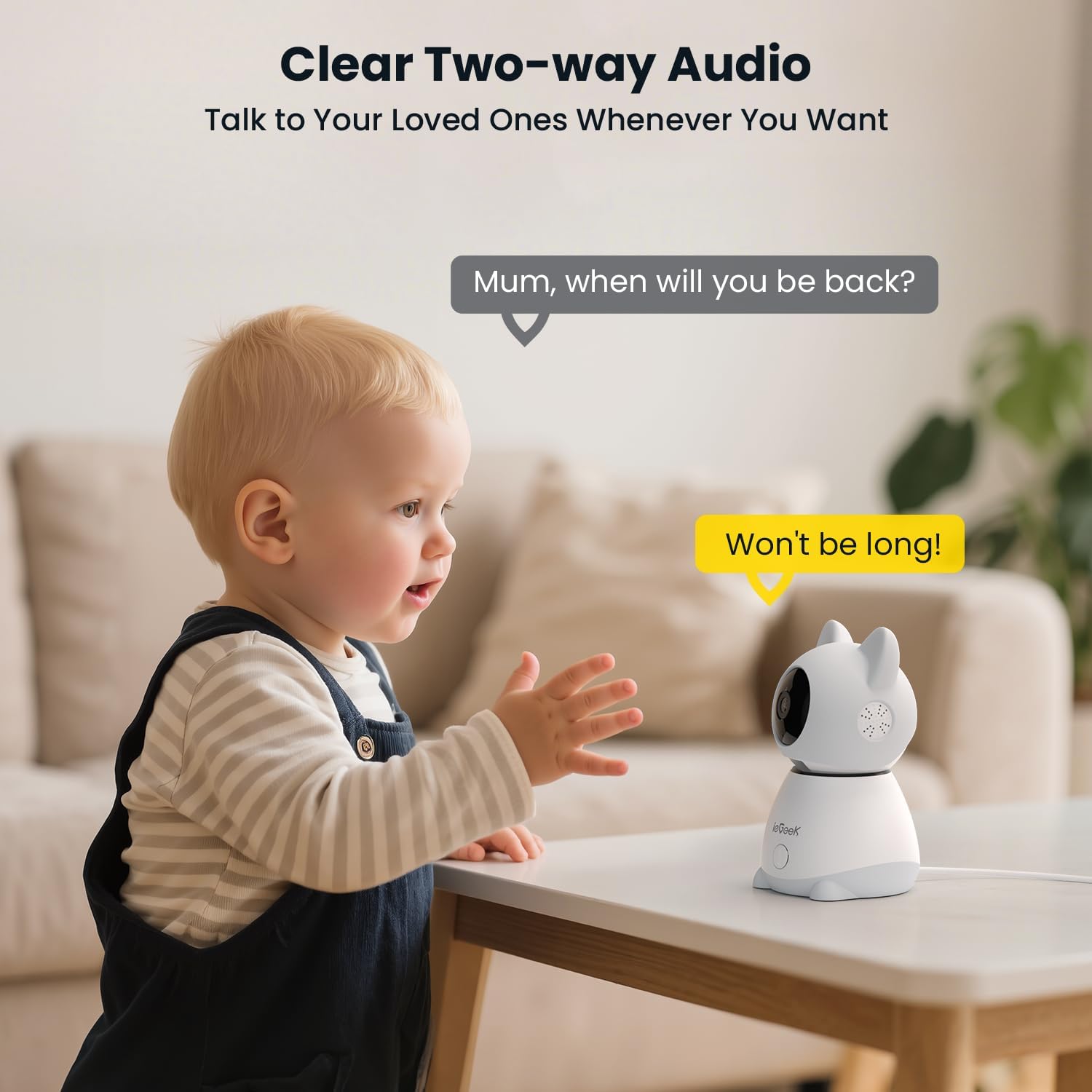 Thumbnail 6 de ieGeek 2K Baby Monitor 5" Screen with PTZ