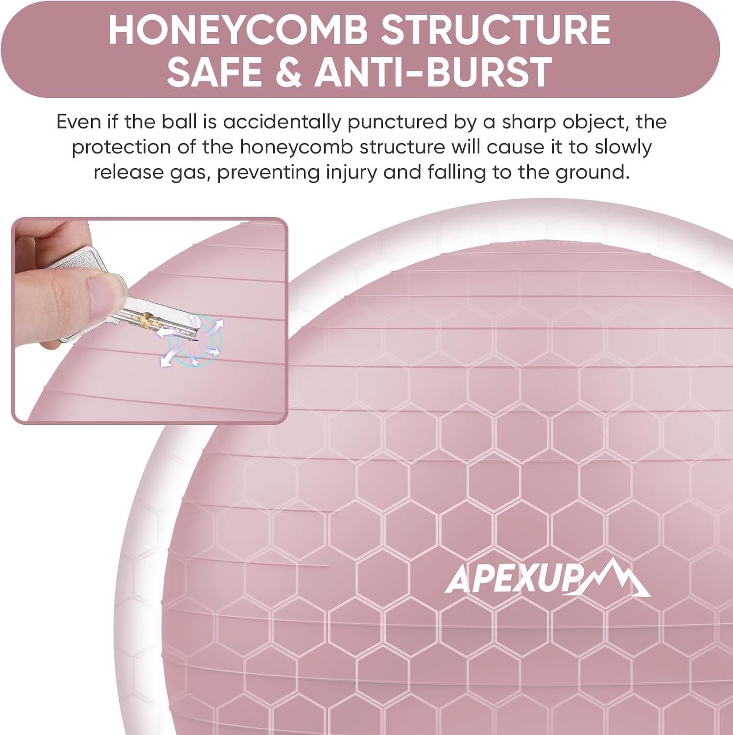 Thumbnail 3 de APEXUP APEXUP-326-CA Yoga Ball, 55 cm Anti-Burst PVC Exercise Ball