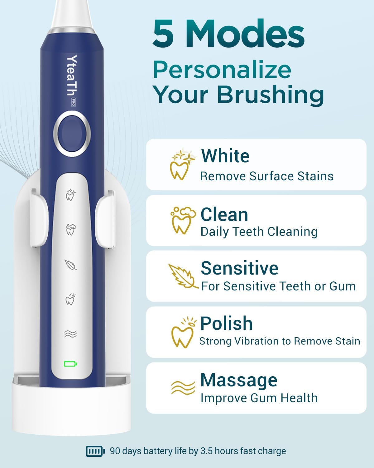 Thumbnail 5 de Sonic Electric Toothbrush 90‑day battery life 🪥
