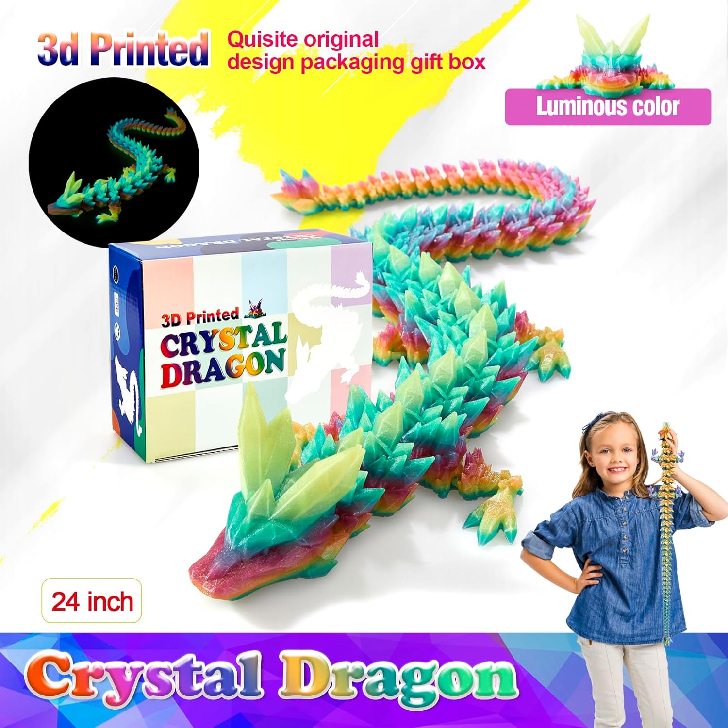 Detalle de HyBaiS 24 inch glow-in-dark 3D dragon