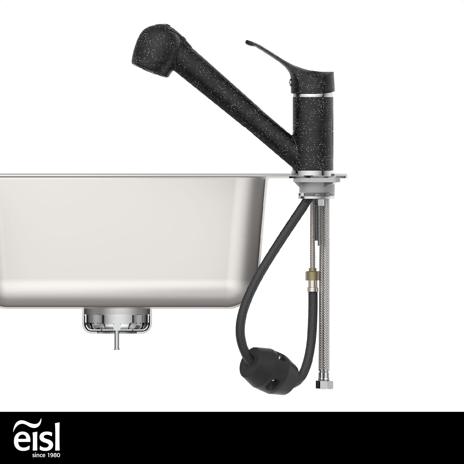 Thumbnail 4 de EISL GRANIT NI183SMCR: Mitigeur d’évier cuisine avec douchette extractible et pivot à 90° – noir