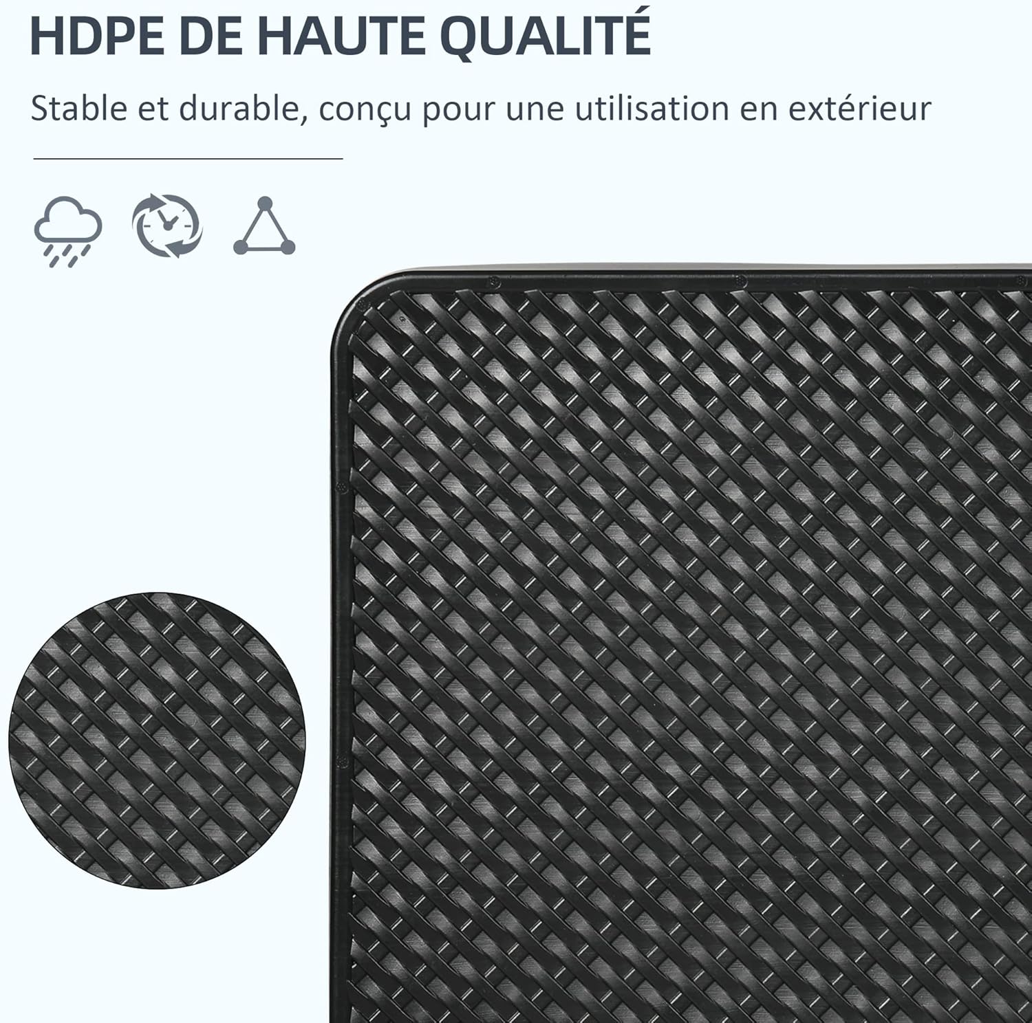 Thumbnail 4 de Outsunny Lot de 4 Dalles de lestage pour Parasols Déportés, 49x49 cm, remplissables jusqu’à 60–80 kg, Noir