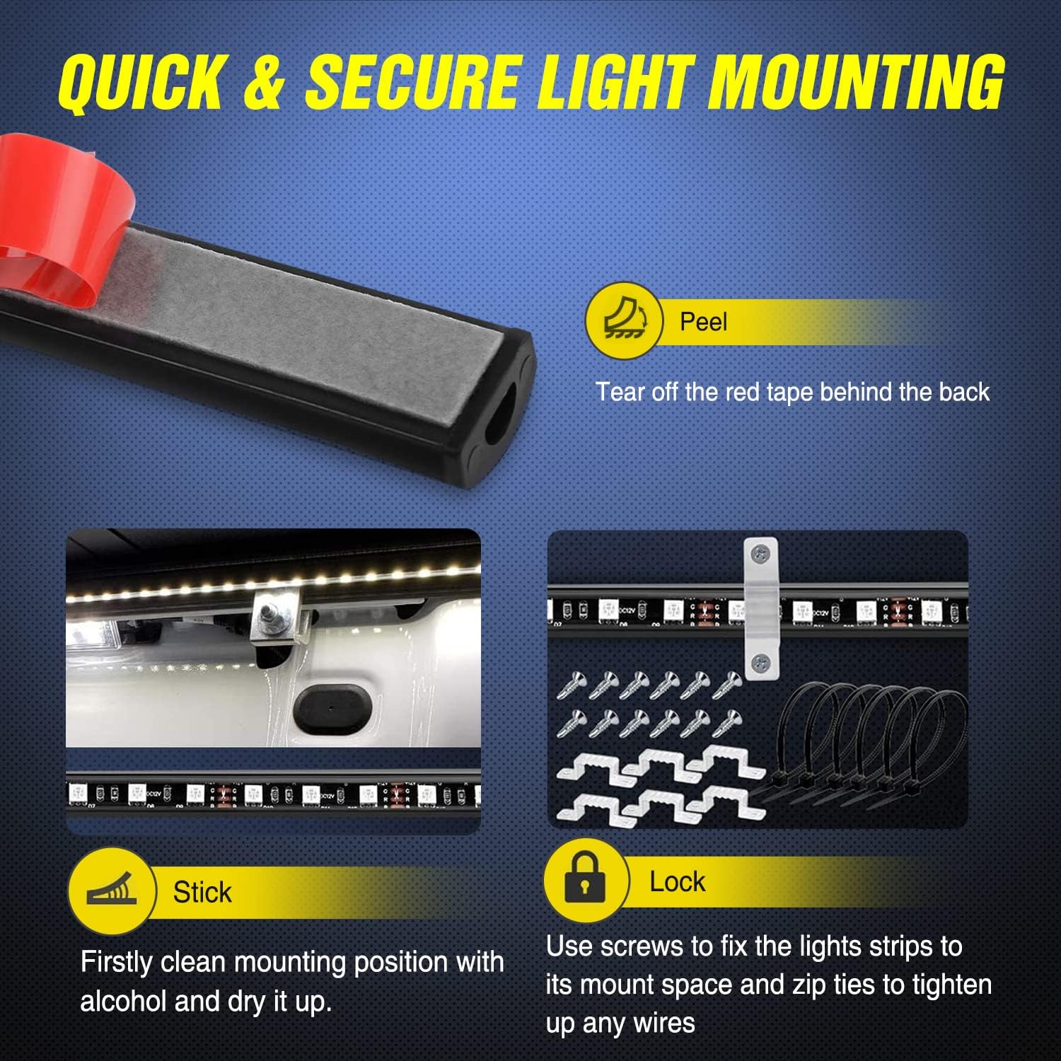 Detalle de Nilight 3PCS 60-Inch RGB Truck Bed Light Strip Kit (270 LED) with RF Remote