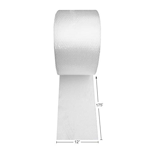 Detalle de Amazon Basics Bubble Wrap for Moving, 12-inch x 175-ft, Small 3/16" Perforated Clear