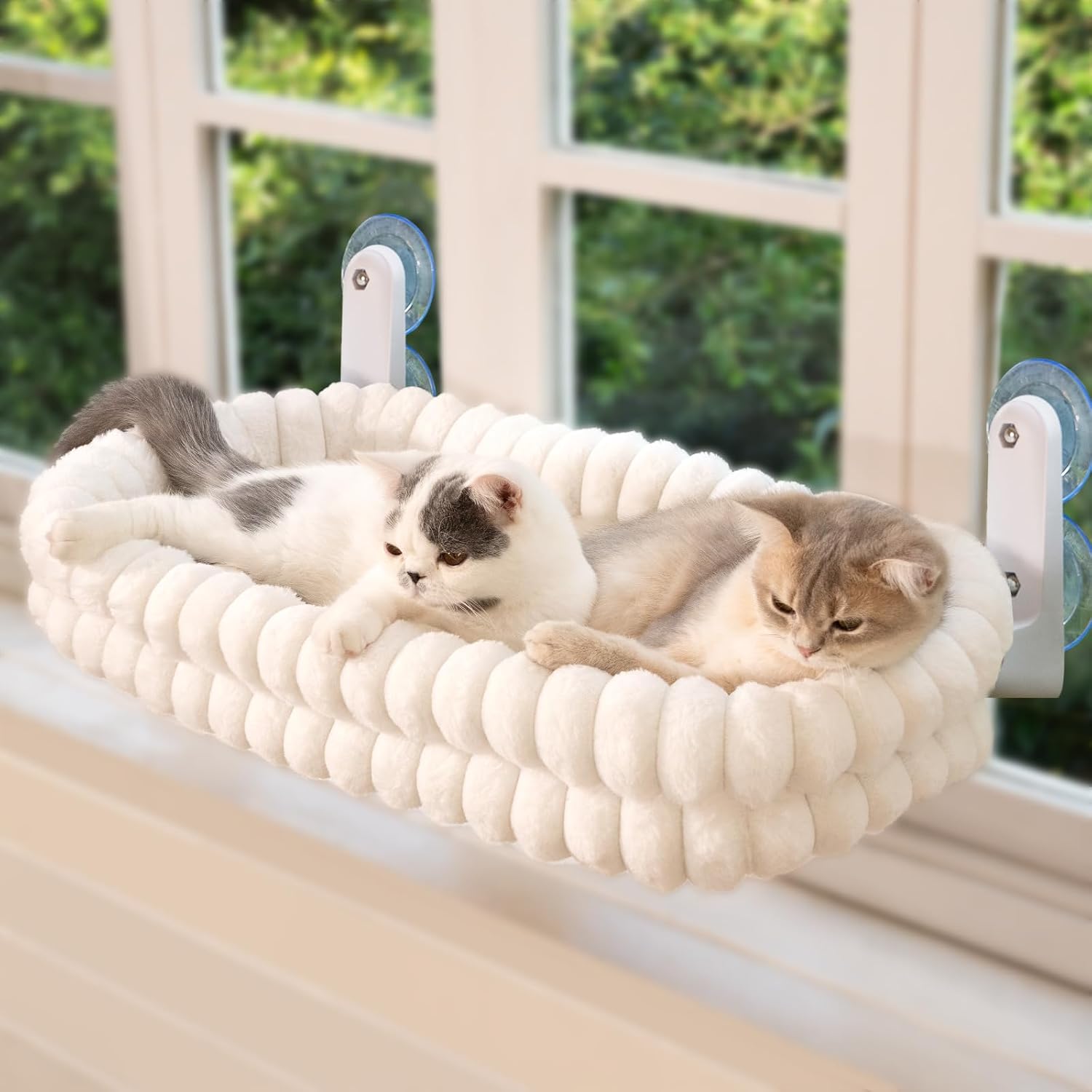 Detalle de CHEERPALS B00802L Cloud Cat Window Perch, Large Reversible Washable Cushion