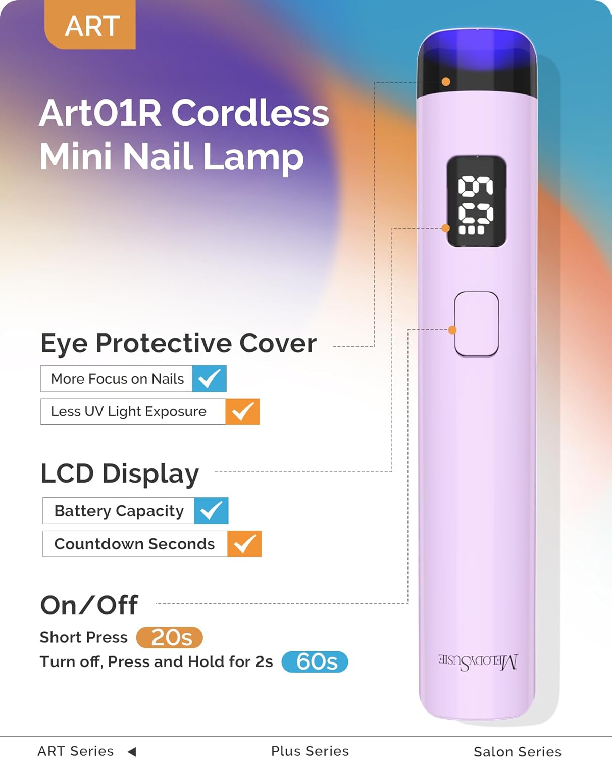 Thumbnail 1 de MelodySusie Handheld UV Light for Gel Nails with Stand