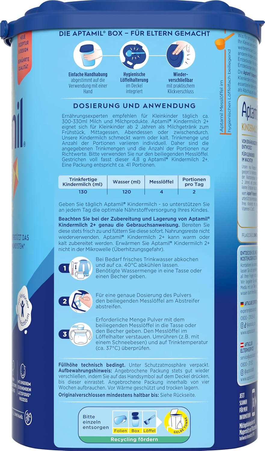 Thumbnail 4 de Aptamil Kindermilch 2 Plus – Kindermilch ab 2 Jahren, 800 g