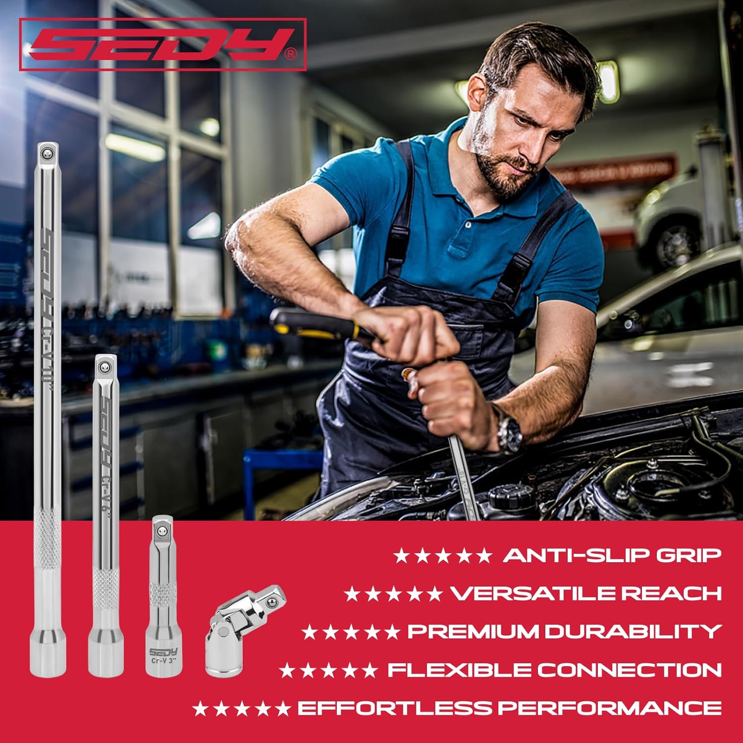Thumbnail 6 de SEDY 4-Piece 3/8in Drive Socket Set