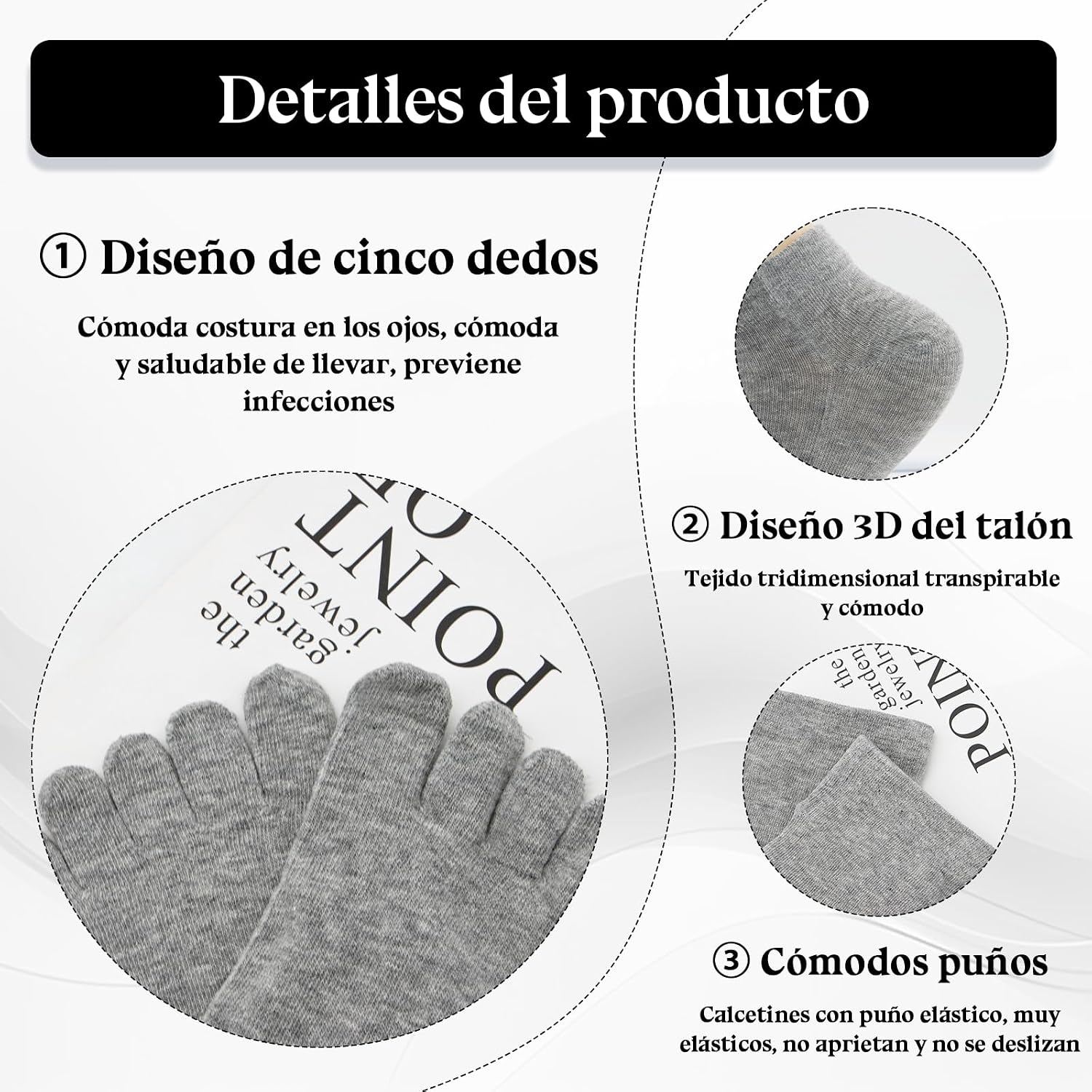 Thumbnail 2 de Soleeya 6 pares calcetines dedos hombre