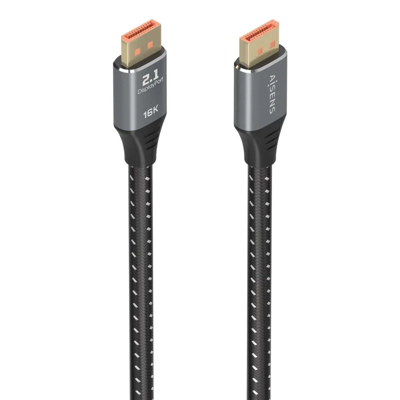Detalle de Cable AISENS DisplayPort V2.1 16K 80Gbps 2.0m DP Macho-Macho Ultra Alta Frecuencia