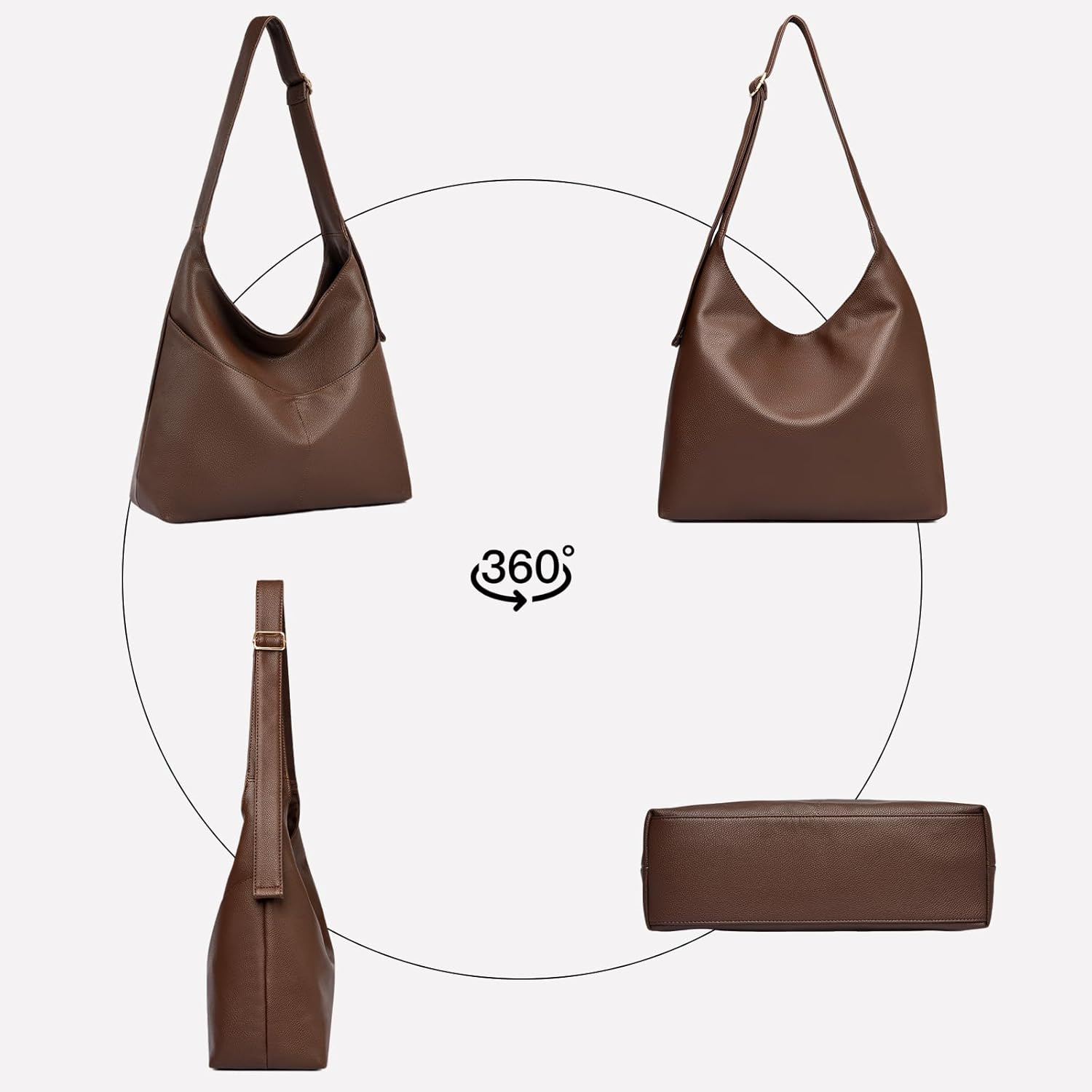 Thumbnail 6 de unisoul Tote Bag for Women: Multi Pockets Hobo Shoulder Bag in Premium Vegan Leather