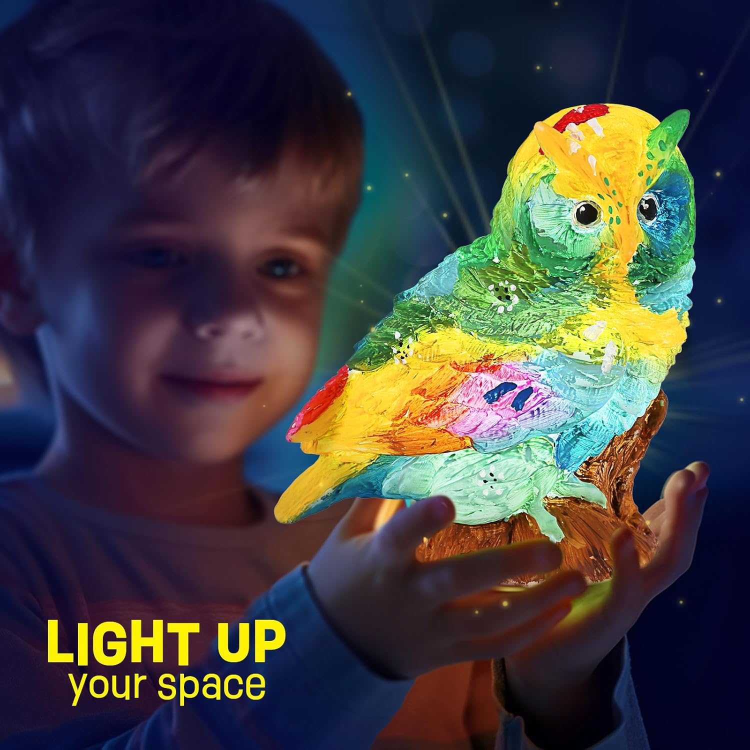 Thumbnail 5 de DIY-LAOESE Paint Your Own Owl Lamp Kit – painting and craft kit for kids