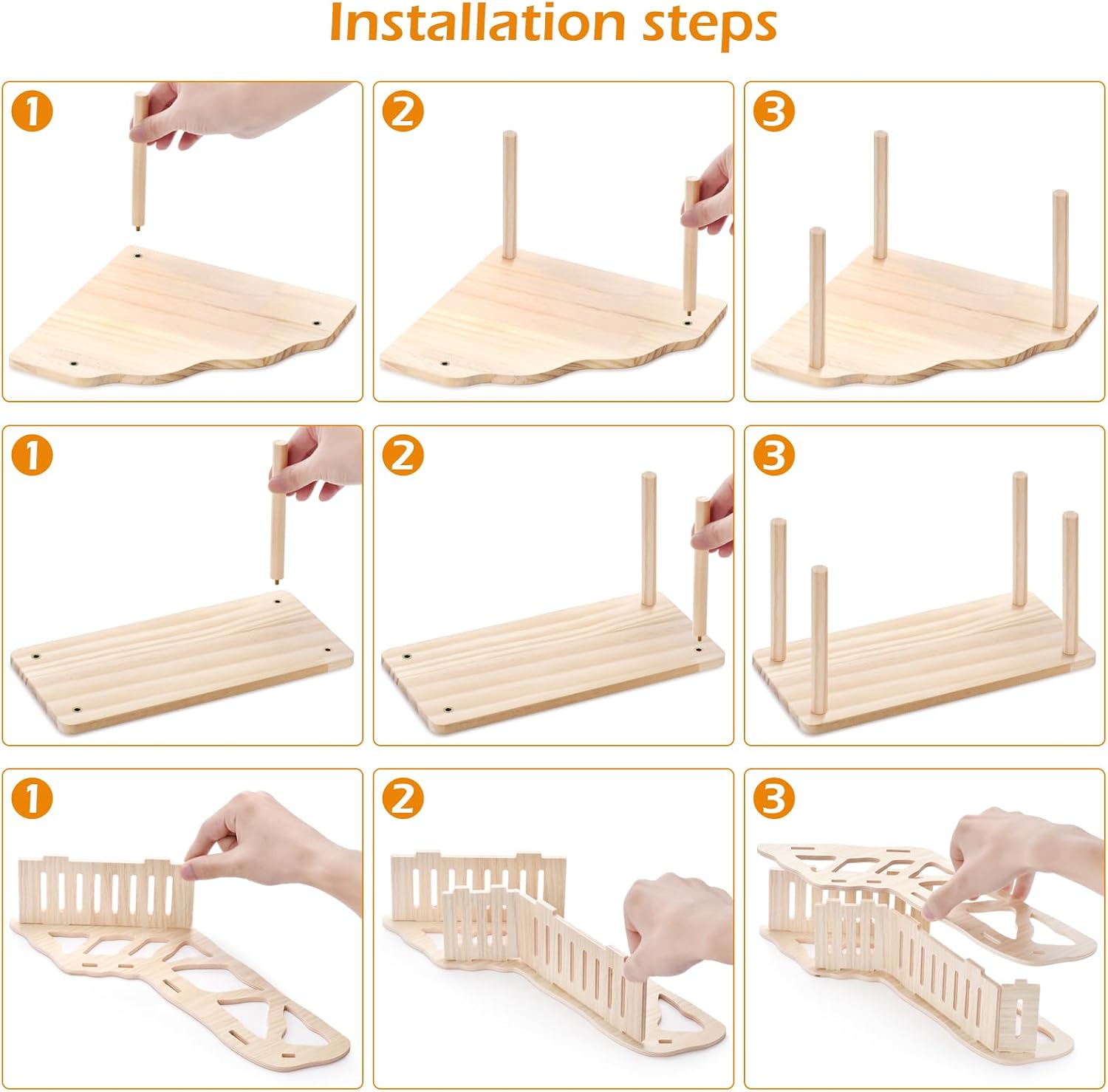 Thumbnail 2 de 3-piece Natural Wooden Hamster Game Platform