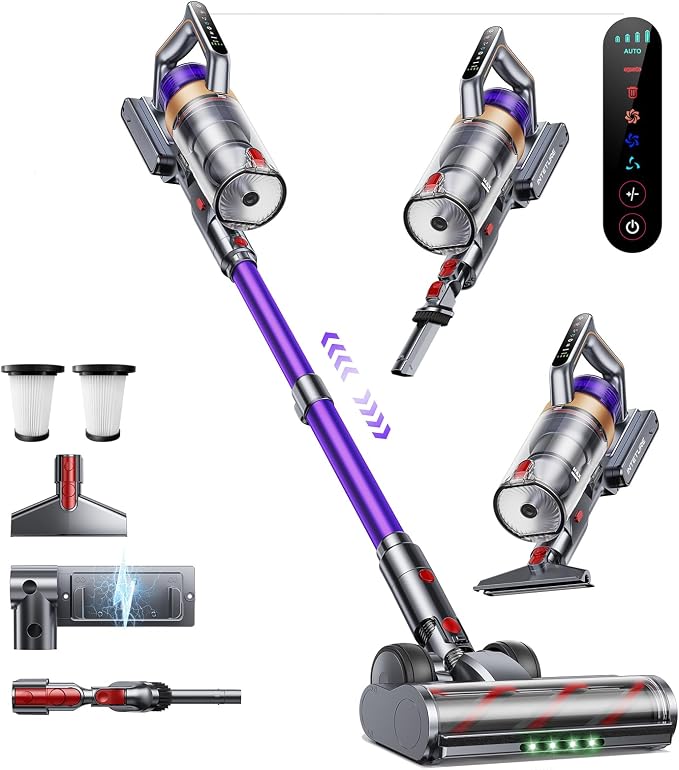 Detalle de INTETURE Aspiradora sin Cable 600W, Pantalla Táctil, 65 Minutoss🧹