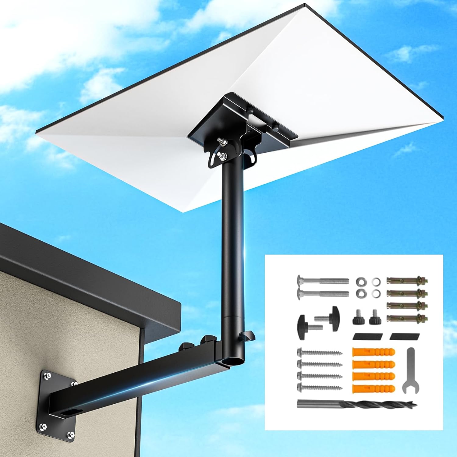 Detalle de Osknaruixi Starlink Gen 3 Mount: Heavy-Duty Extension Pole & Long Wall Mount
