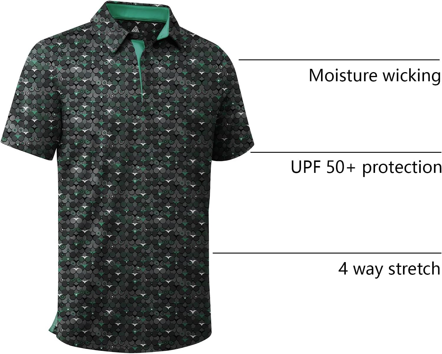 Thumbnail 6 de ZITY Men’s Short-Sleeve Moisture-Wicking Golf Polo Shirt with UPF 30+ Print Patterns