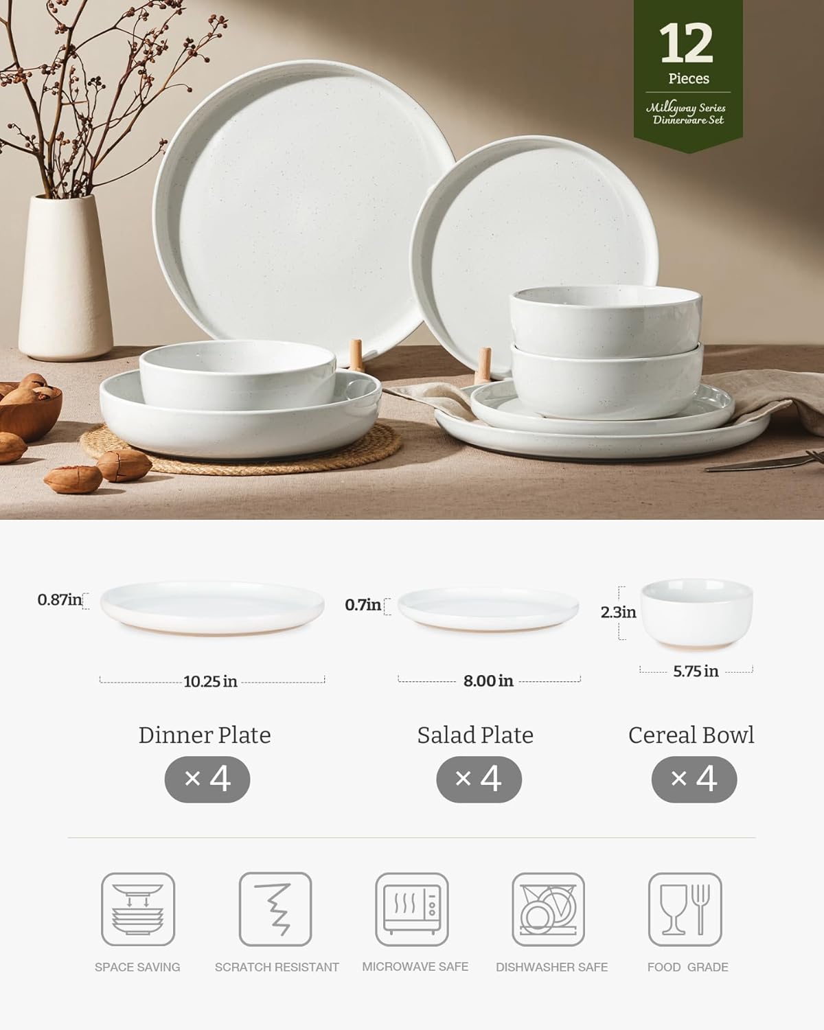 Thumbnail 1 de Famiware Milkyway 12-piece dinnerware set 🍽
