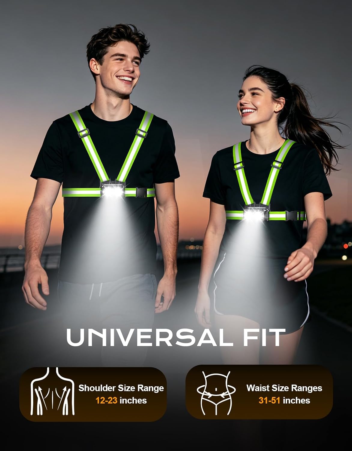 Detalle 2 de Zewdov 800LM Running Chest Light, 7 Modes and 360° Reflective Gear