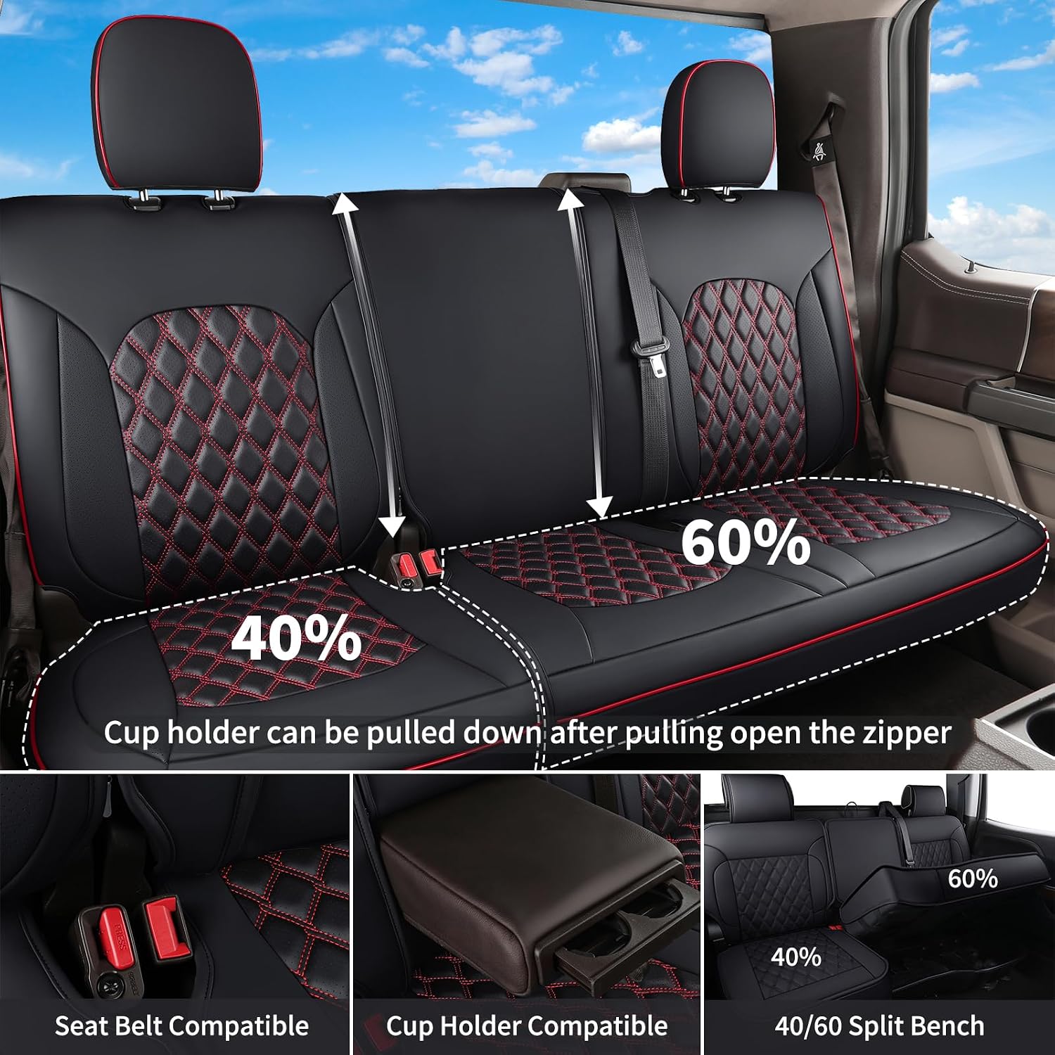 Thumbnail 1 de Huidasource F150 Full-Set Seat Covers 2015–2025
