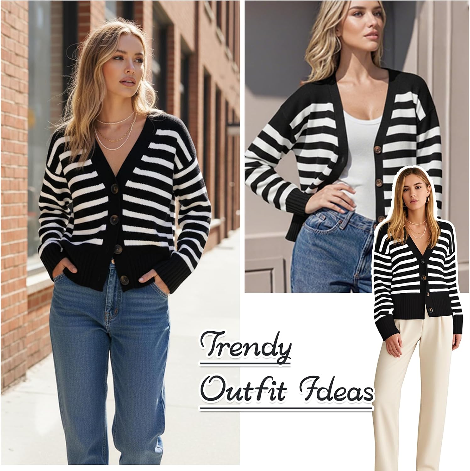 Detalle 2 de Truwelby V-Neck cardigan with ribbed knit