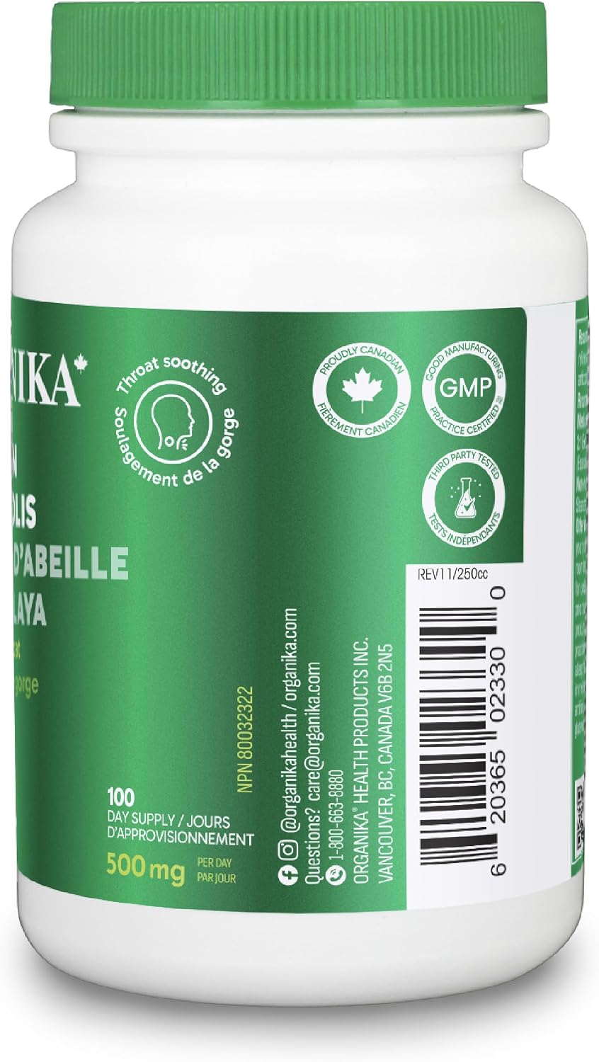 Detalle de Organika 2330 Bee Propolis Capsules, Himalayan, 100 Count, Unflavoured