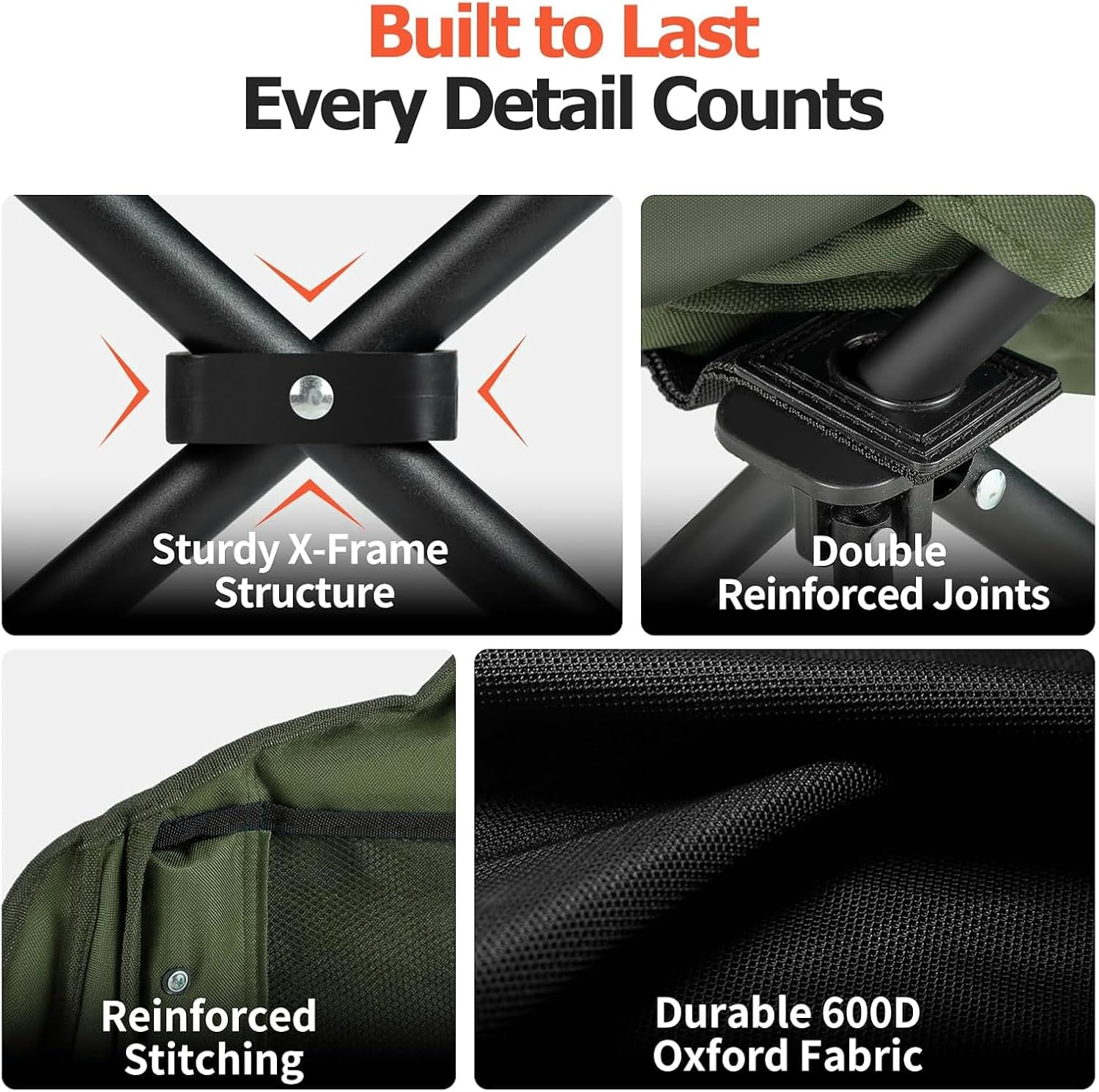Thumbnail 6 de Overmont Camping Chairs, 2-Pack