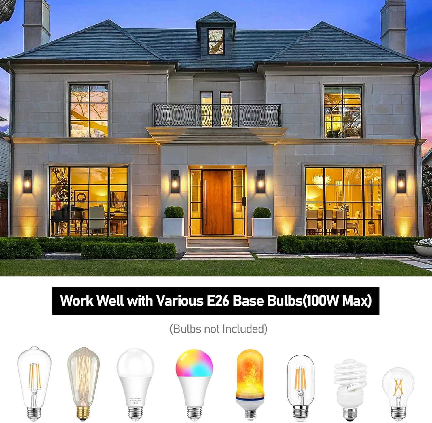 Thumbnail 3 de Outdoor Wall Light Fixtures 2-Pack 🏮