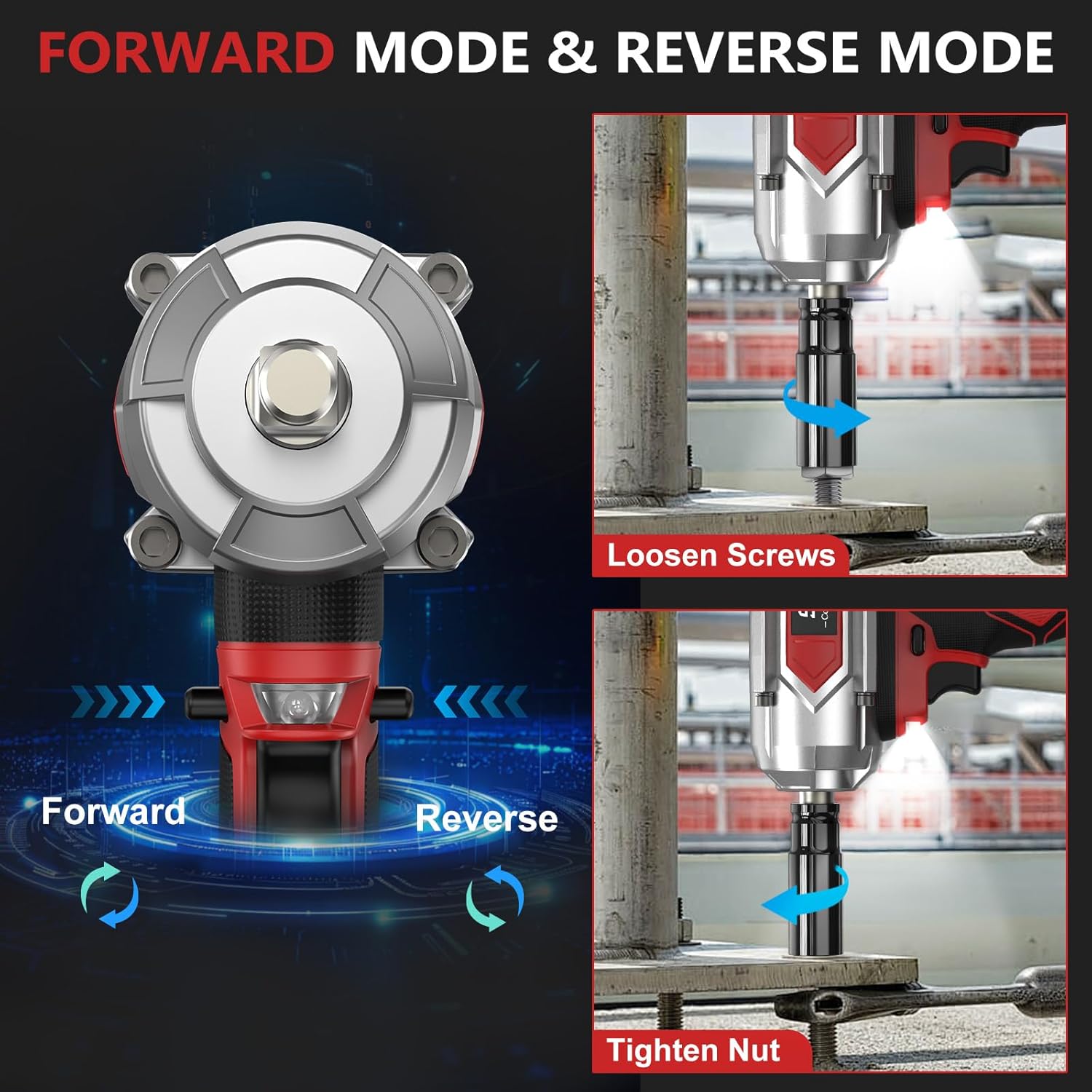 Thumbnail 3 de Sundpey Cordless Impact Wrench 1200N·m (900Ft-lbs) 1/2in with 2 x 4000mAh batteries