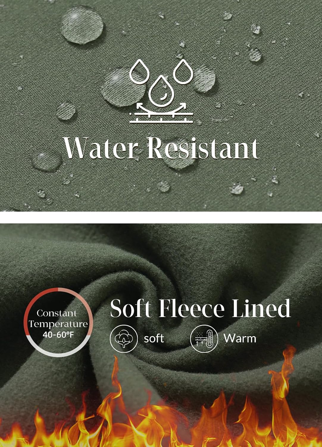 Detalle 2 de Baleaf Women's Fleece-Lined Hiking Pants, Water-Resistant Flare Leg with Crossover Waist