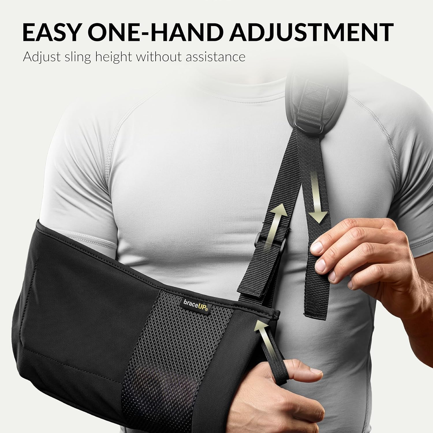 Detalle de BraceUP B341 Arm Sling with Padded Strap and Breathable Mesh