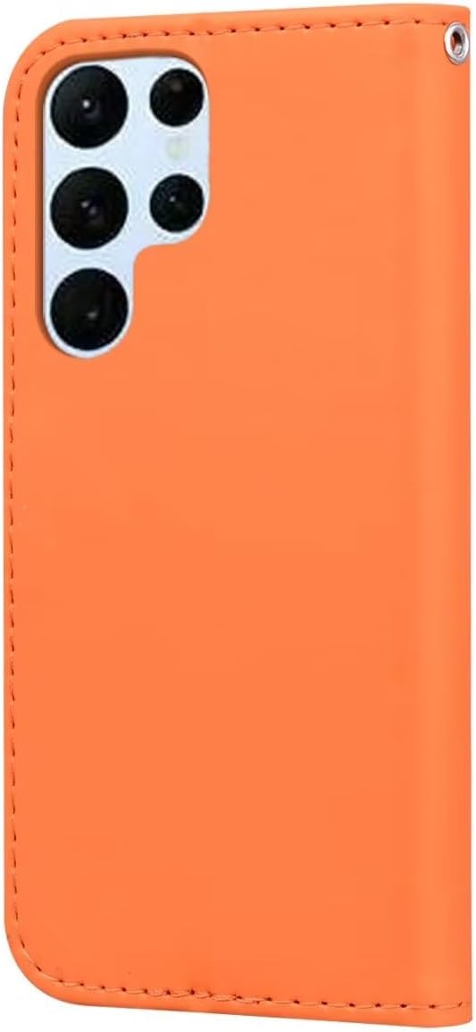 Thumbnail 1 de Ailisi Wallet Hülle für Samsung Galaxy S25 Ultra – Kartenfach, Ständer & magnetischer Verschluss (Orange, Cartoon PU Leder)