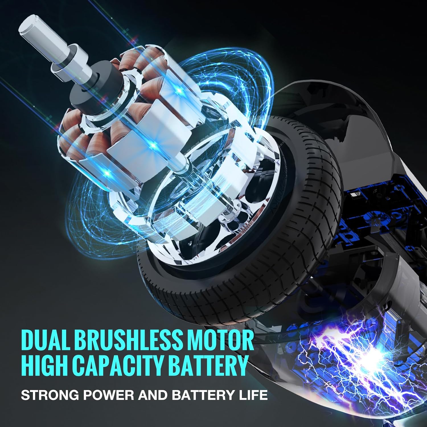 Thumbnail 1 de EVERCROSS EV2 Hoverboard mit Sitz – 5,2-Ah Akku, bis 15 km/h, Bluetooth-Musik & 7-farbige Pedallichter (max. 85 kg)