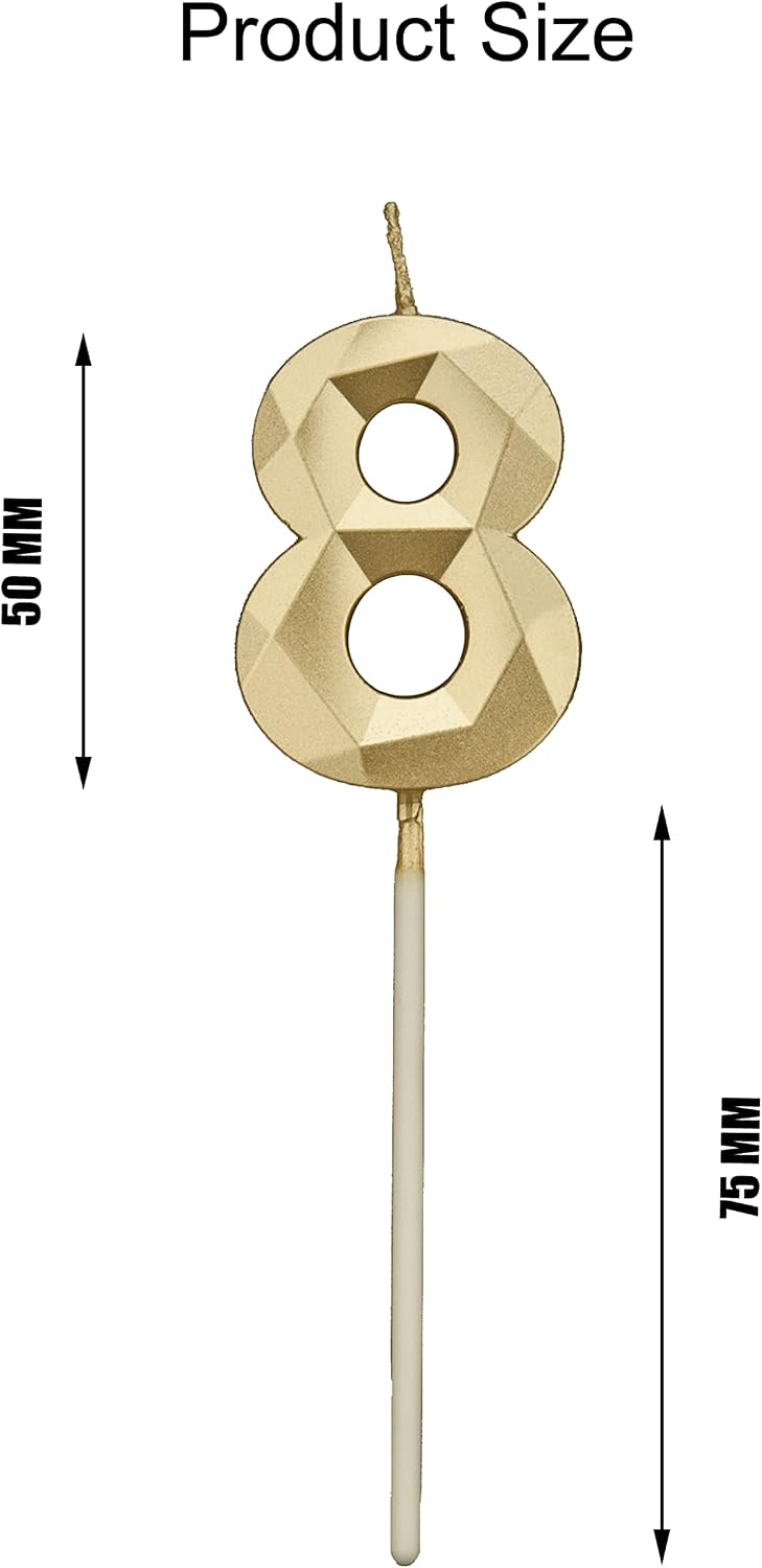Detalle de 30th Birthday Candles, Gold Number Candles – Elegant Number Cake Toppers