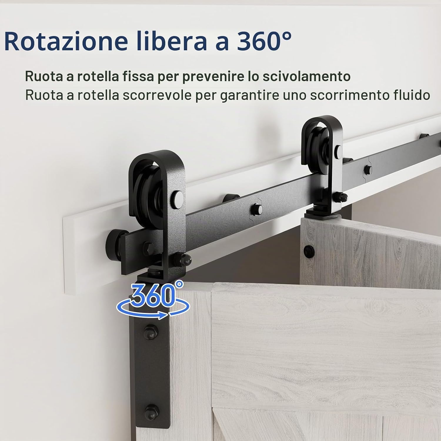 Thumbnail 3 de Binario per Porta Scorrevole Bifold Kit 102 cm – набор per porte scorrevoli interne/esterne, colore nero satinato