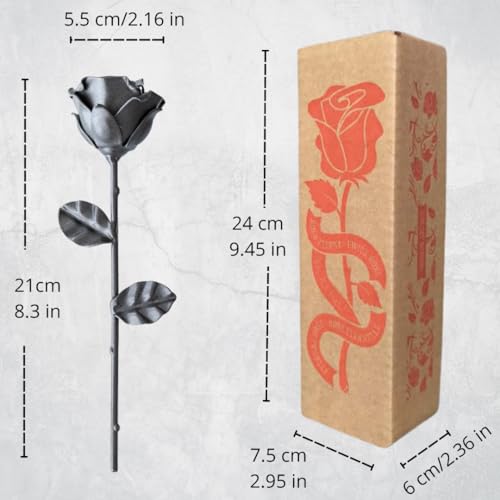 Thumbnail 4 de Forging Art Bcn Rosa Eterna de hierro forjado a mano (negro) – regalo para el 6º aniversario