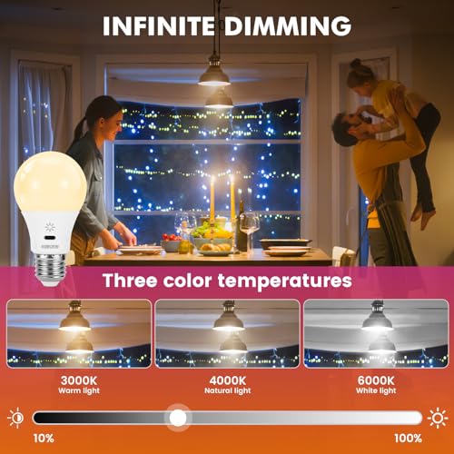 Thumbnail 1 de BOBOPAI Bombilla LED recargable USB tipo E27 RGB con mando, 8W y control táctil