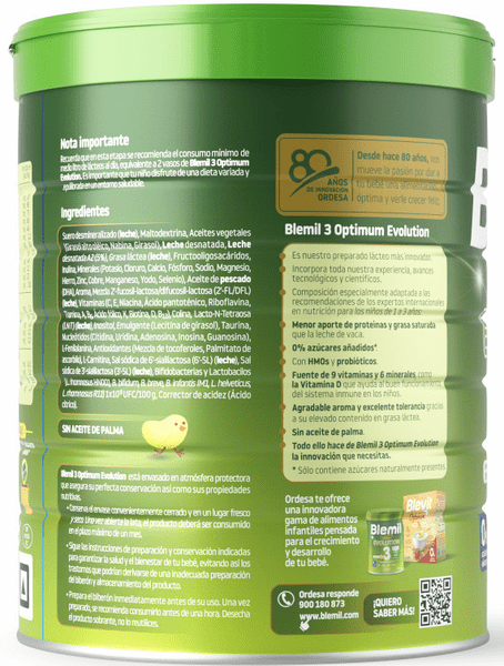 Detalle de Blemil Optimum Evolution 3 - Leche Crecimiento 👶 6x800g
