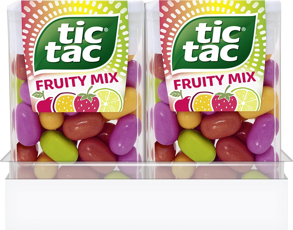 Thumbnail 1 de tic tac Fruity Mix – kunterbunter Früchte-Mix Dragees (Kirsch, Maracuja, Zitrone-Limette & Erdbeer-Minz) in wiederverschließbarer Packung, 36 x 18 g