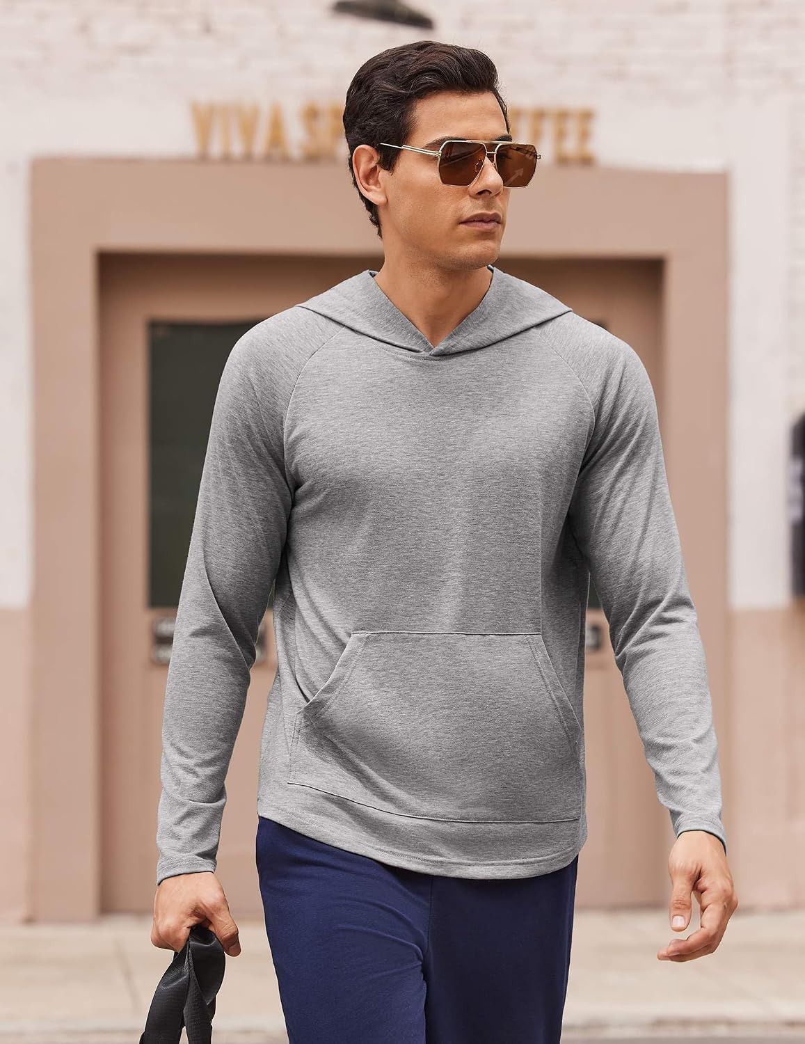 Detalle de PINSPARK Men's Workout Hoodie Polyester Blend