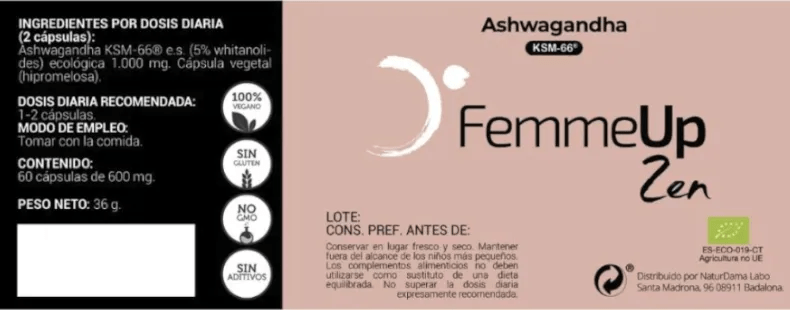 Thumbnail 1 de FemmeUp Zen 60 Cápsulas: apoyo natural para estrés, sueño y rendimiento