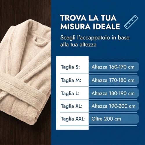 Thumbnail 6 de Caleffi Accappatoio Uomo Donna Spugna 100% Cotone con Cappuccio e Cintura