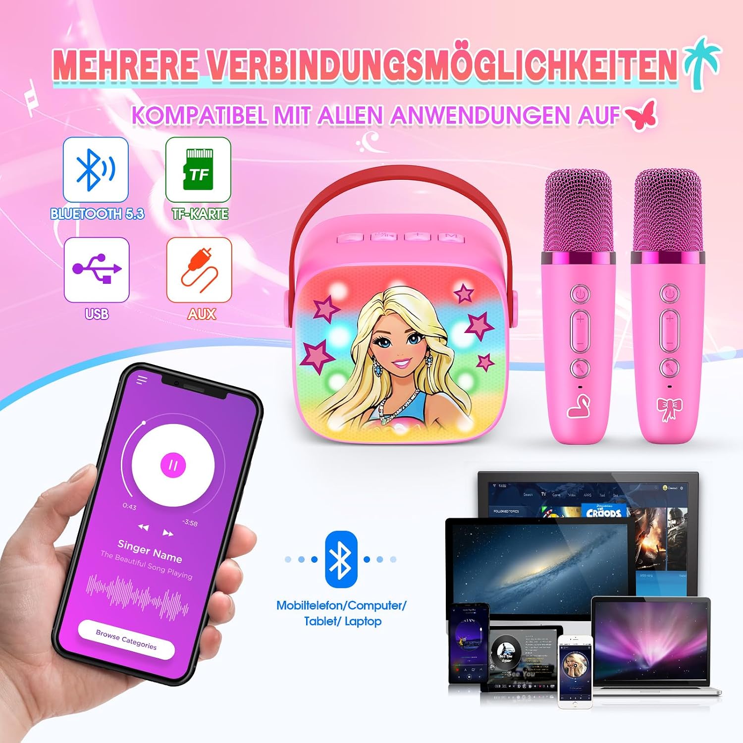 Thumbnail 1 de Dislocati Karaoke Maschine Mädchen 3–12 Jahre