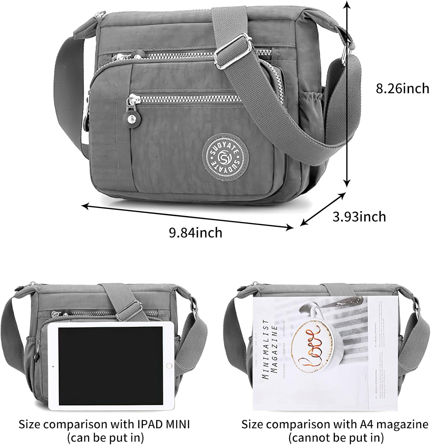 Detalle 2 de ModaZeal Women's Multi-Pocket Crossbody Bag 25cm
