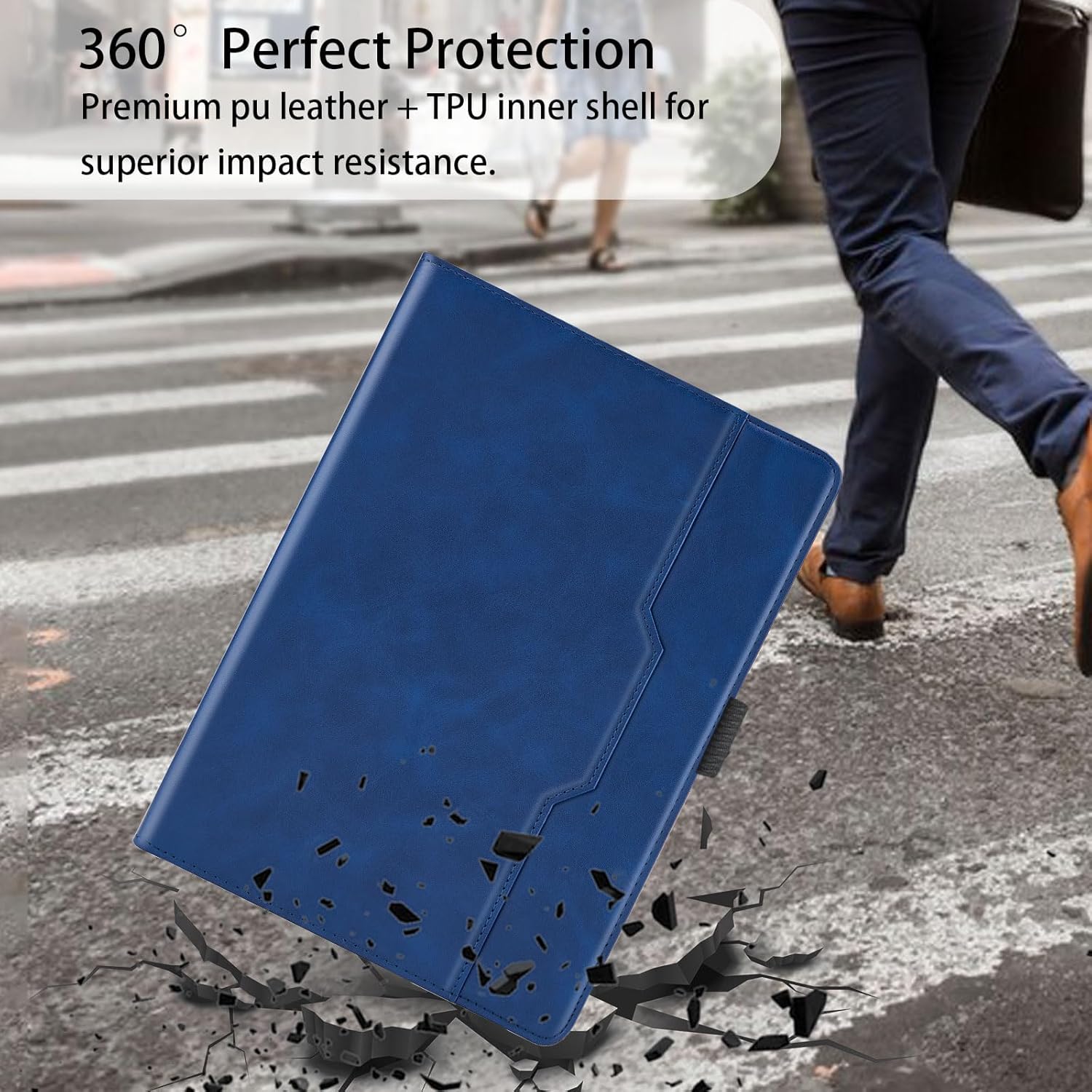 Thumbnail 5 de Vkooer Hülle für iPad Pro 13 Zoll M5/M4 (2025/2024) – Premium PU-Leder Hülle mit Multi-Winkel Standfunktion in Blau